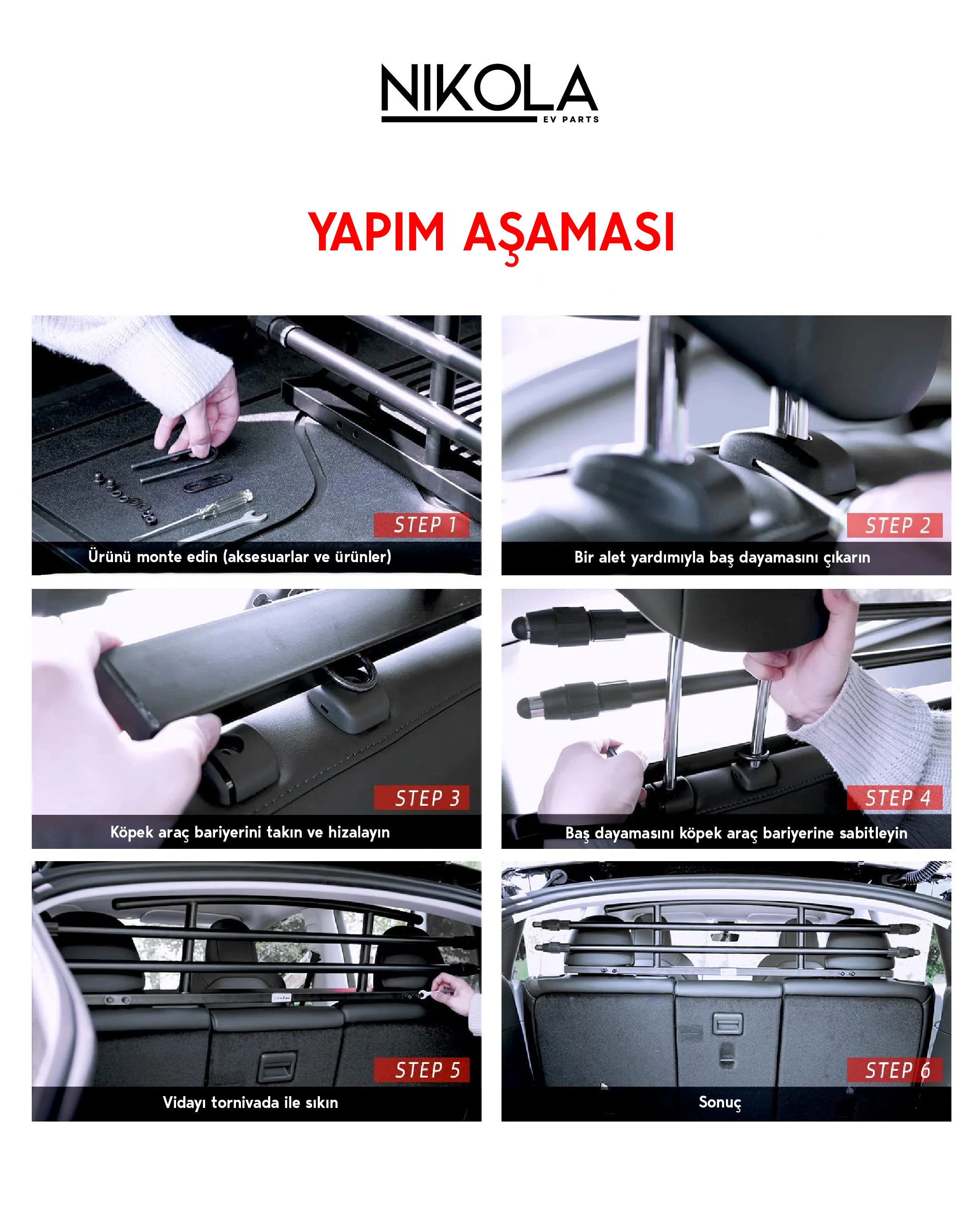Tesla Model Y için Evcil Hayvan Güvenlik Bariyeri