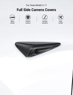 Tesla Model  Y Legacy /S/X için Gerçek Karbon Fiber Yan Kamera Kapakları ( SR ve Junipere Uygun değildir)
