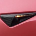 Tesla Model  Y Legacy /S/X için Gerçek Karbon Fiber Yan Kamera Kapakları ( SR ve Junipere Uygun değildir)