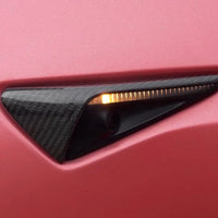 Tesla Model 3/Y/S/X için Gerçek Karbon Fiber Yan Kamera Kapakları ( SR ve Junipere Uygun değildir)